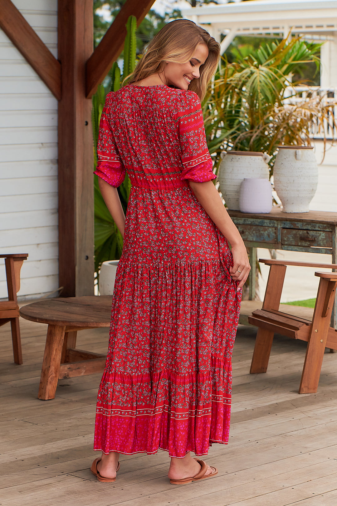 Cherry Bomb Print Tessa Maxi - Back angle