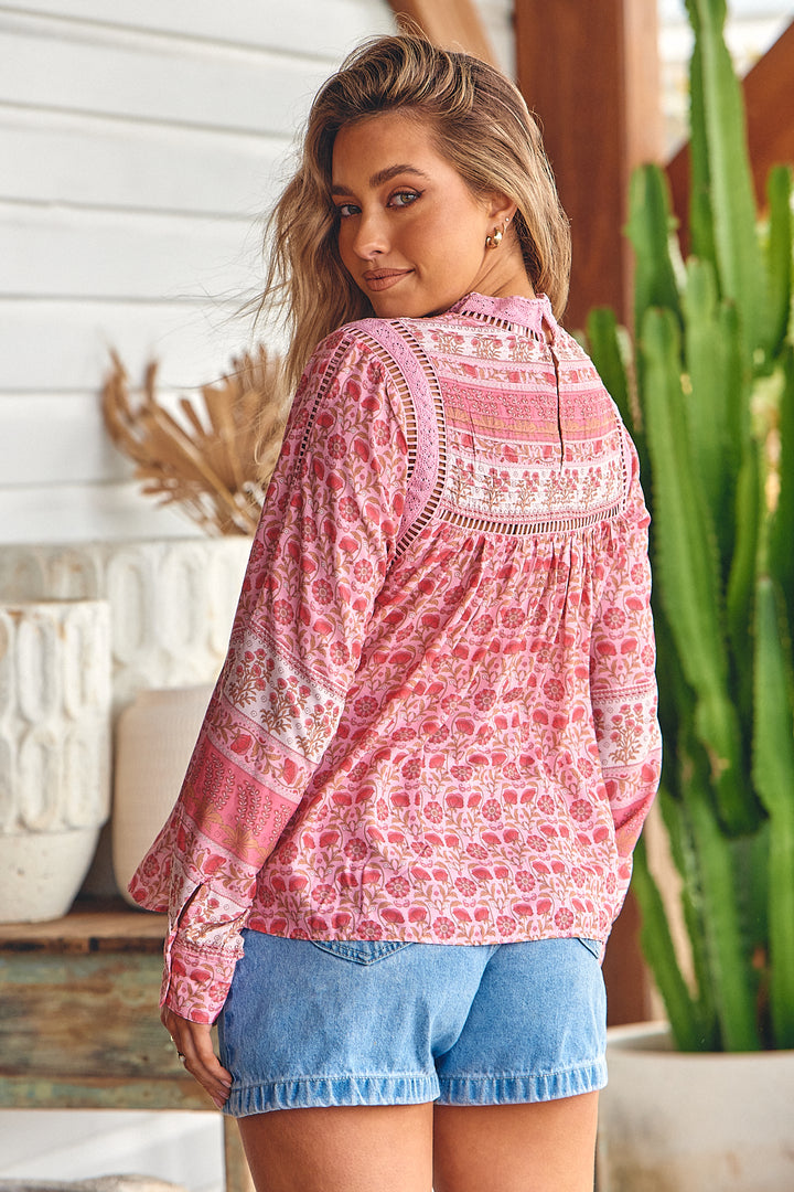 Rose Blossom Print Ginny Blouse - Side angle
