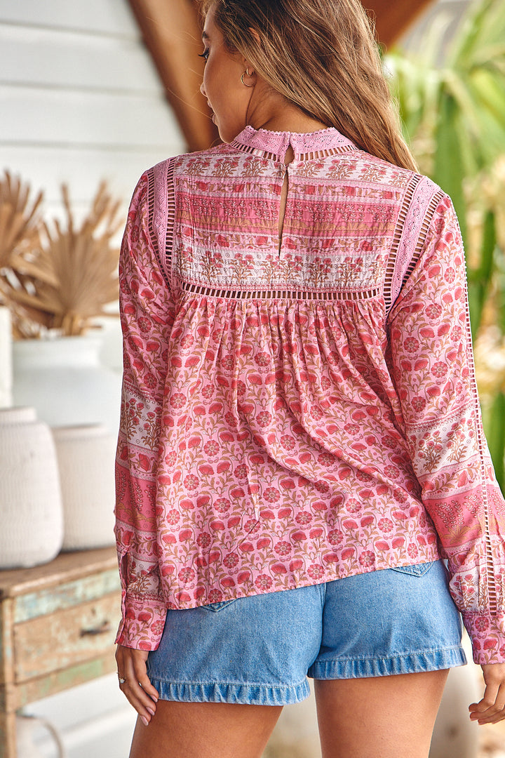 Rose Blossom Print Ginny Blouse - Back angle