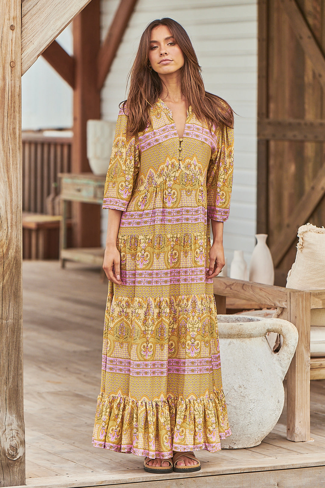 Caramel Odessa Print Jazmin Maxi