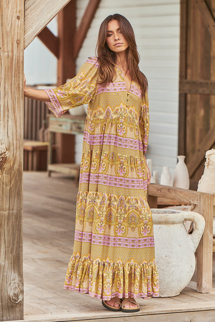 Caramel Odessa Print Jazmin Maxi