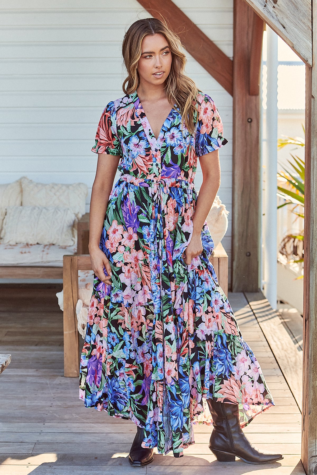 Midnight Tropics Print June Dress – Lilac and Mila