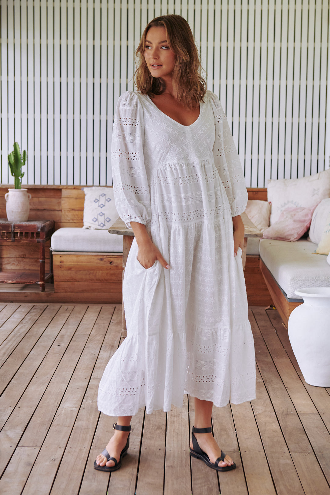 White Te Amo Kelsie Maxi Dress