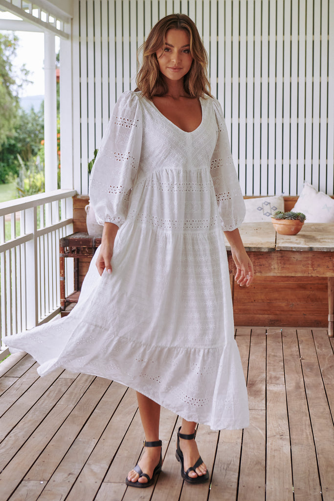 White cotton shop maxi dress uk