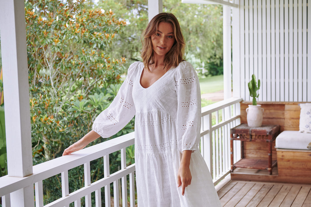 White Te Amo Kelsie Maxi Dress