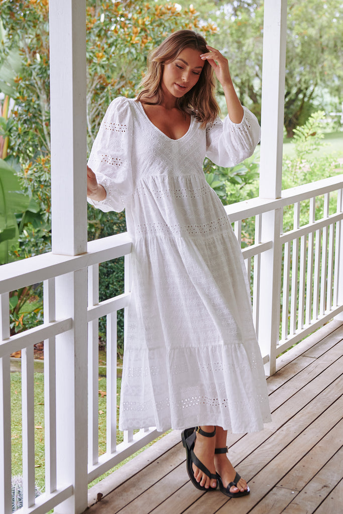 White cotton maxi dress hot sale uk