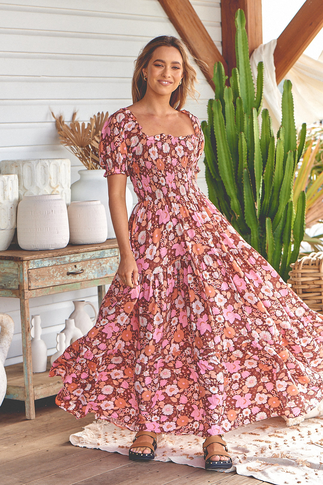 Pixie Print Claudette Maxi Dress