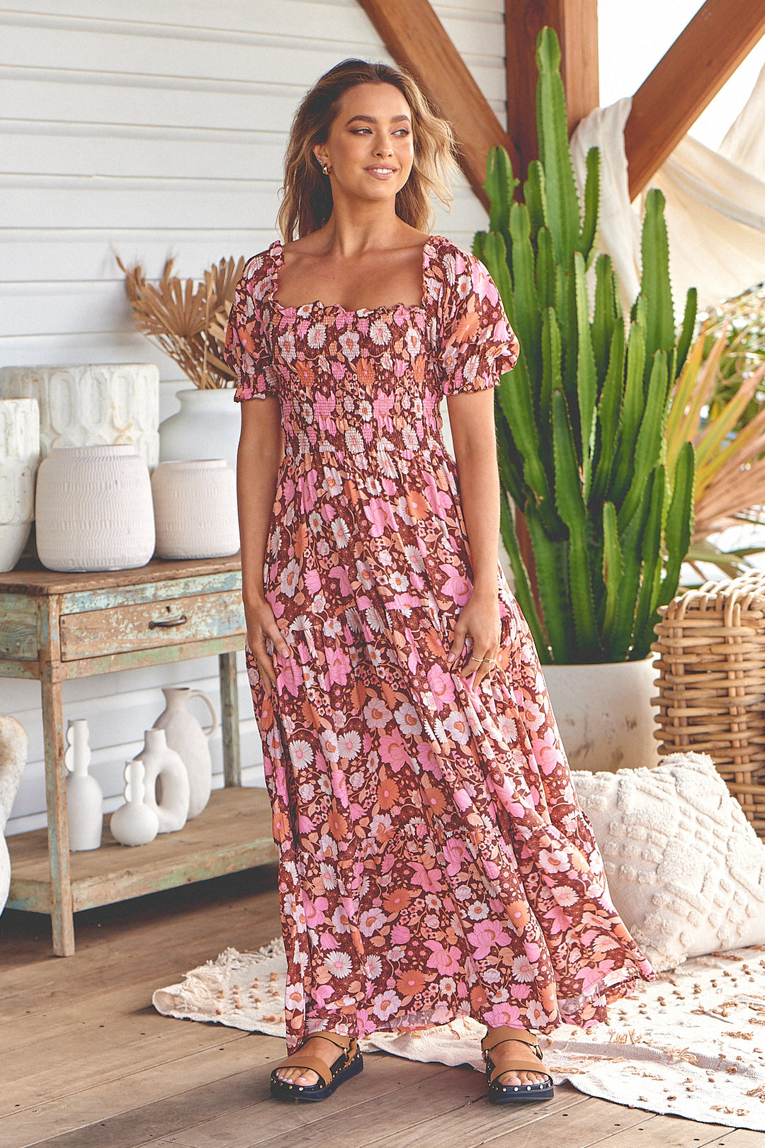 Pixie Print Claudette Maxi Dress