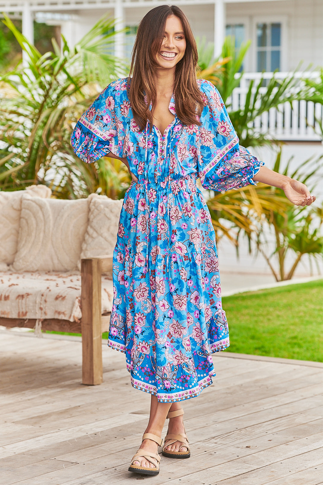 Keilani Print Jasmine Midi Dress - Alternative angle