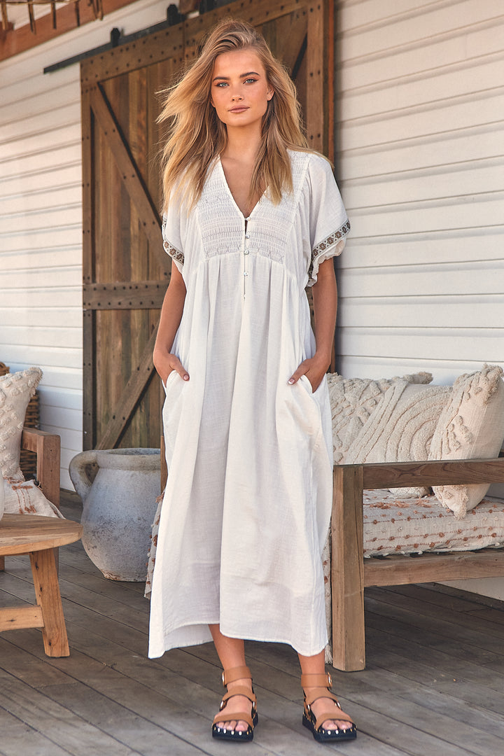 White Ellie Midi Dress