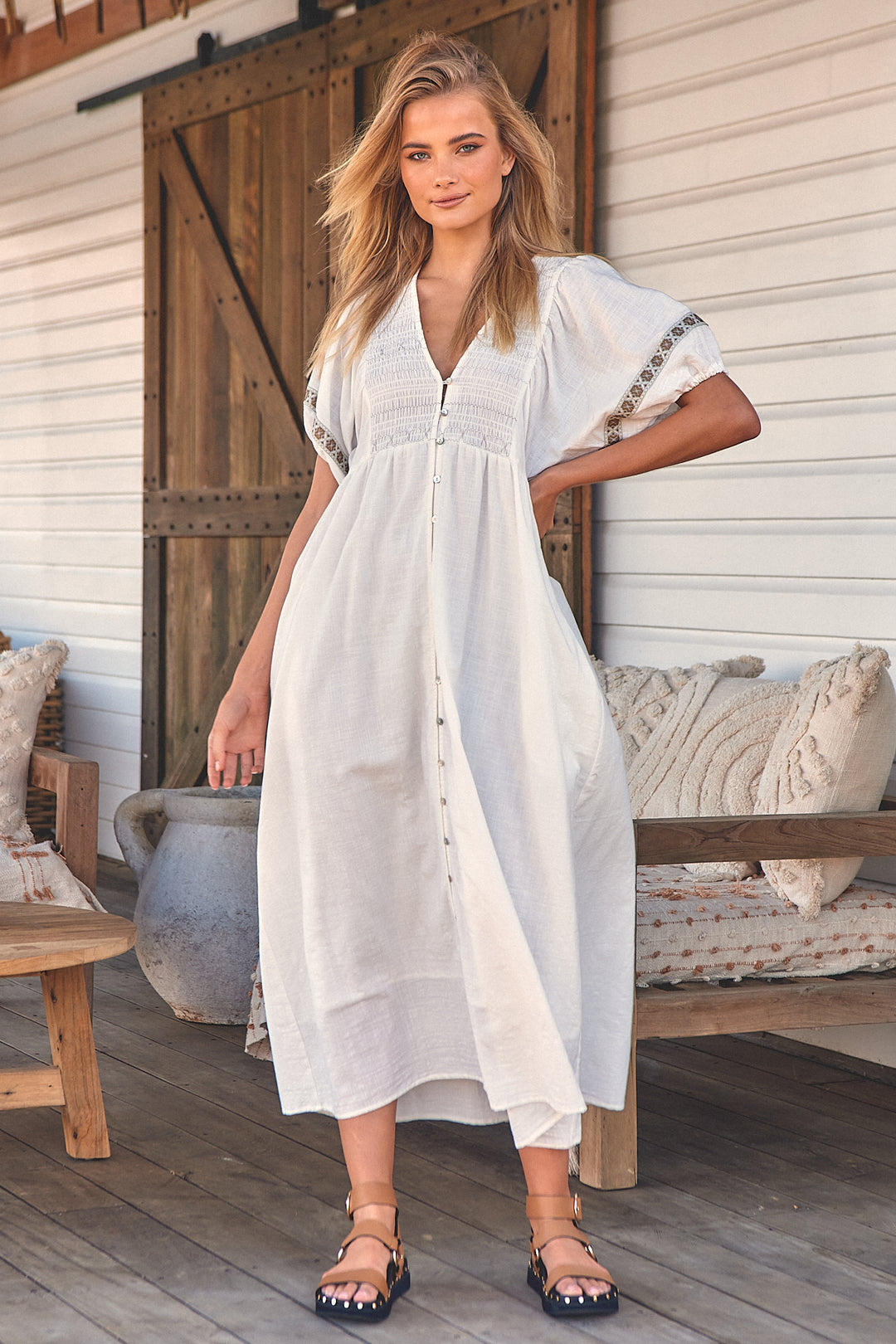 White Ellie Midi Dress