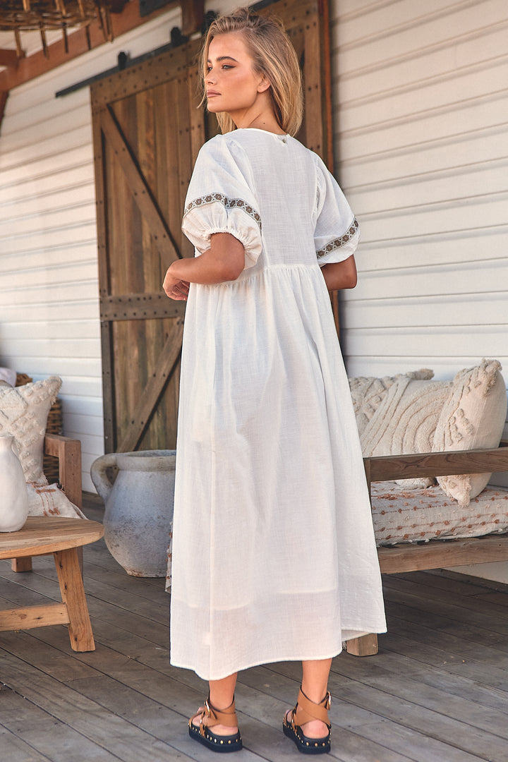 White Ellie Midi Dress