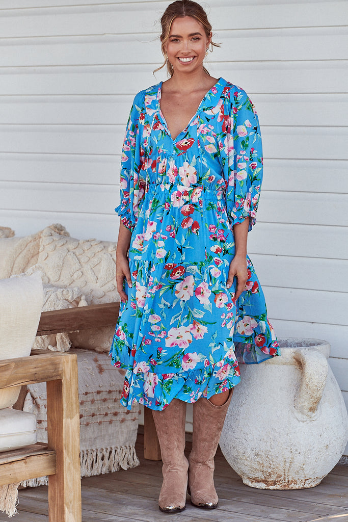 Jaase Imagination Print Jasmine Midi Dress Lilac and Mila