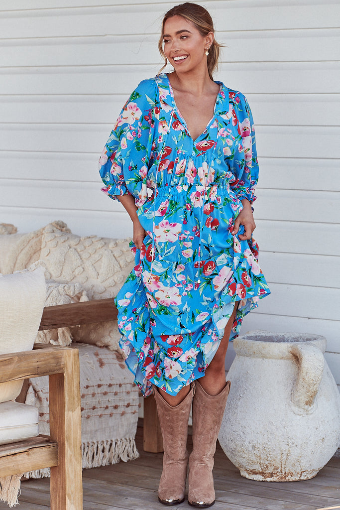 Jaase Imagination Print Jasmine Midi Dress Lilac and Mila