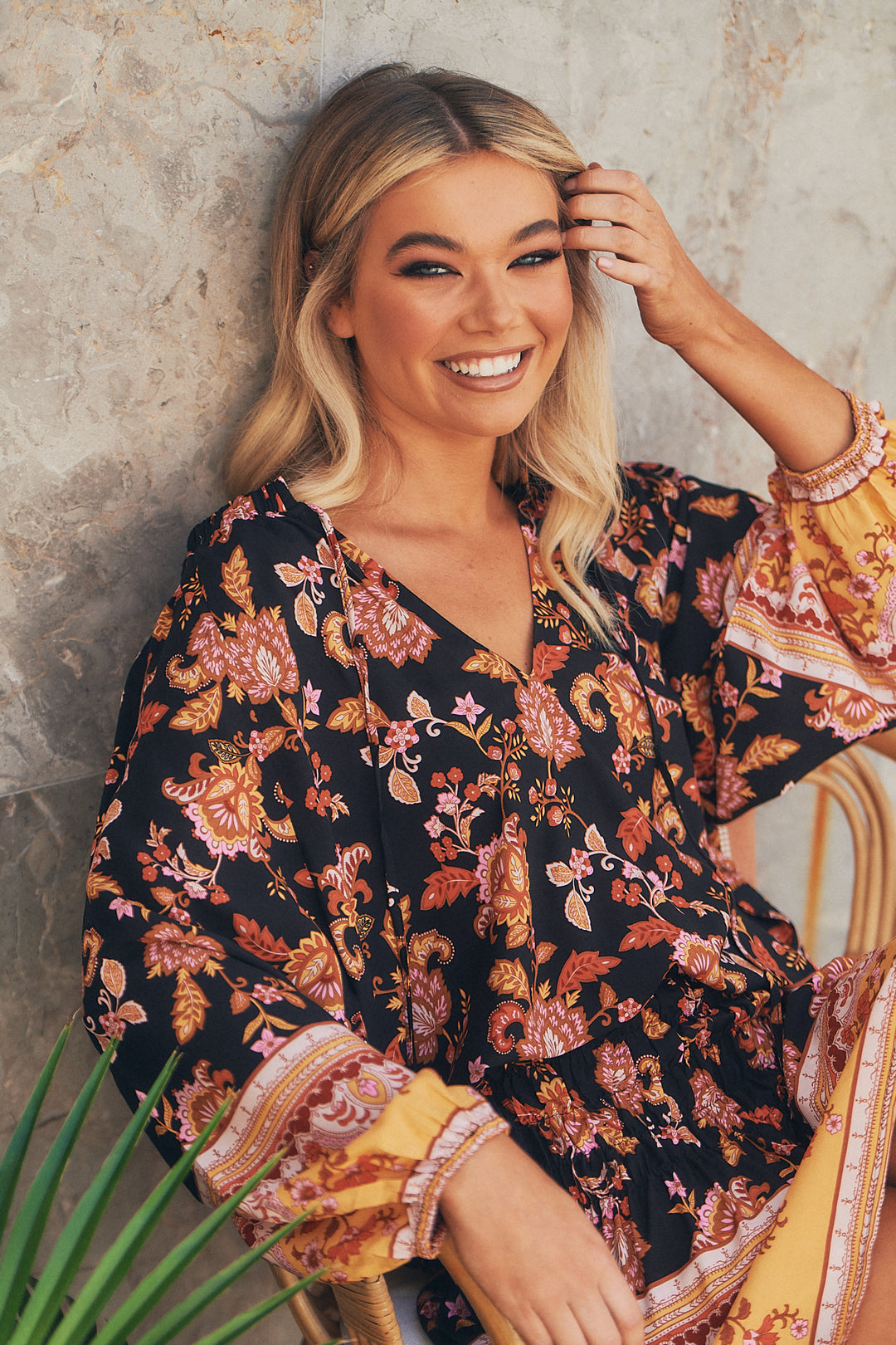 Black Phoenix Print Aimee Mini Dress