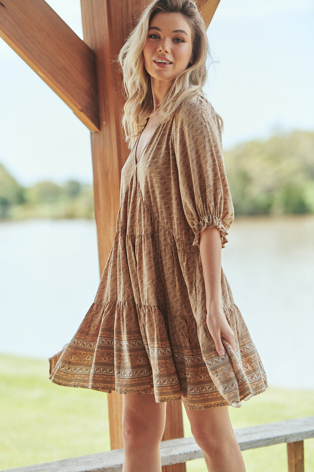Bon Print Petal Mini Dress