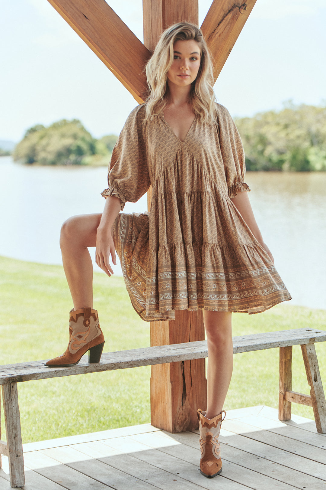 Bon Print Petal Mini Dress