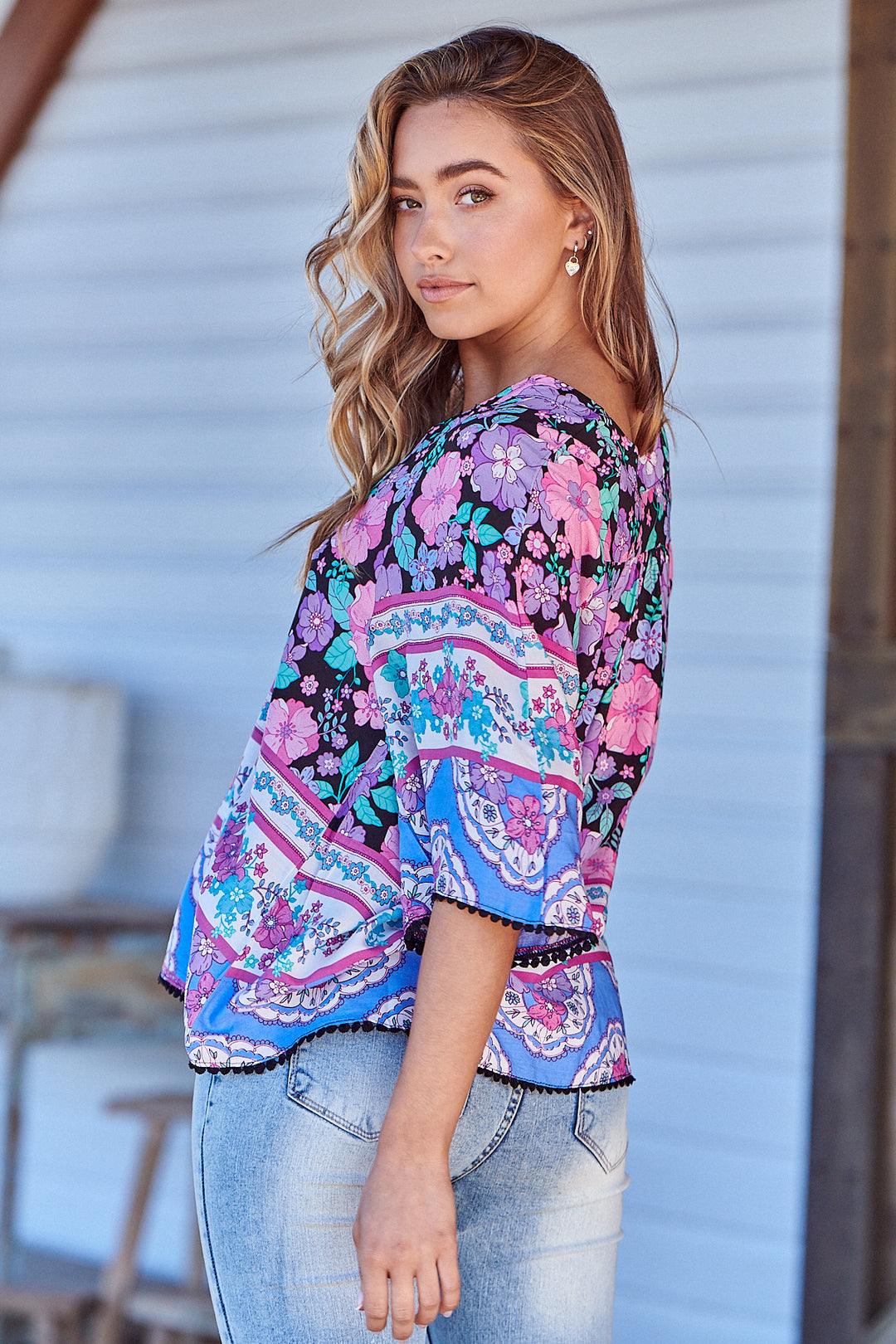 Blackbird Print Gabriella Top