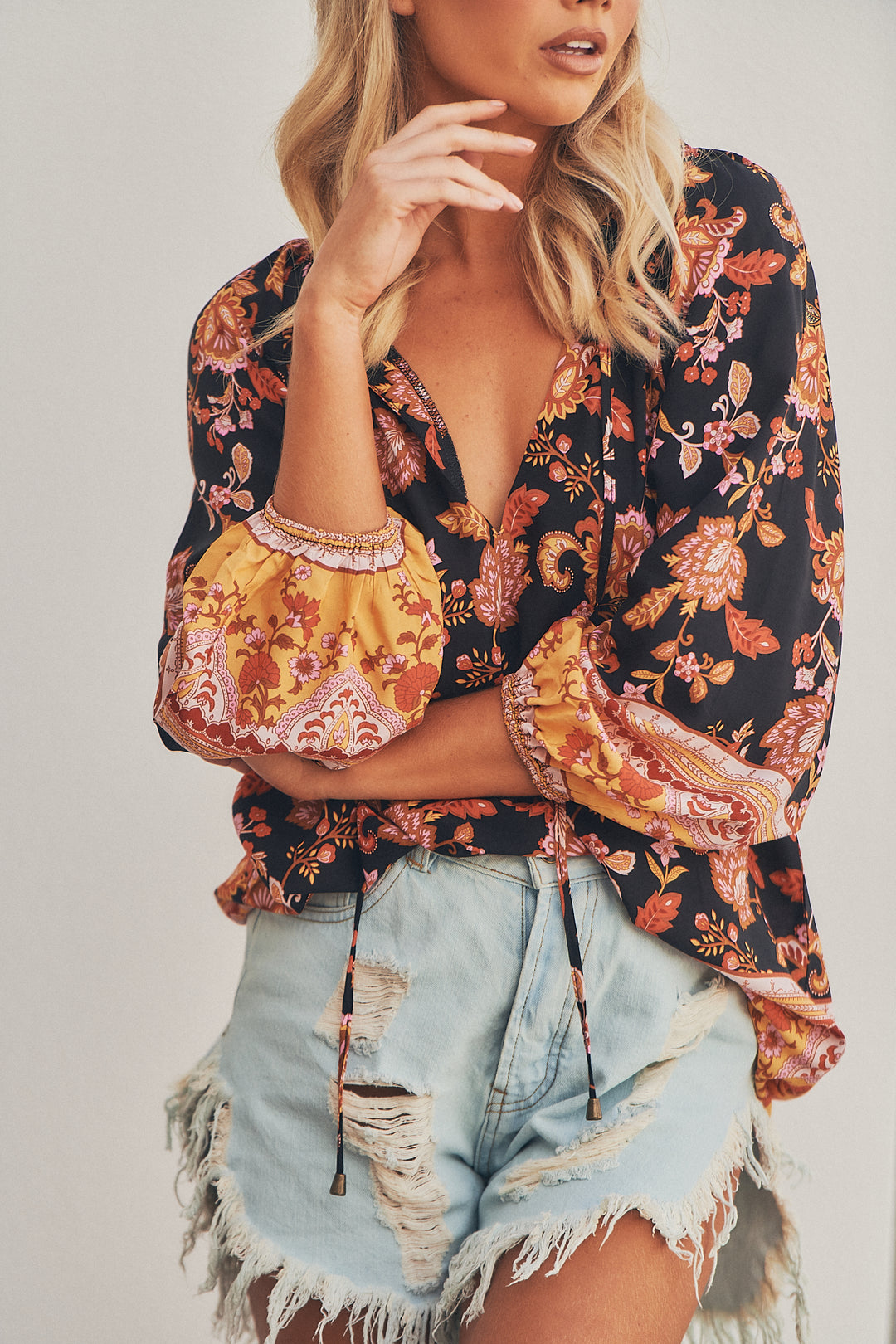 Black Phoenix Print Kellie Top