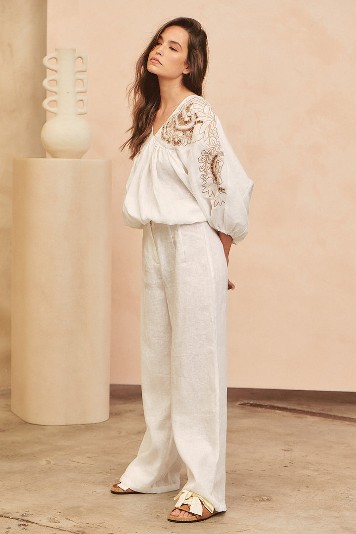 Coconut Brooklyn Pants - Side angle