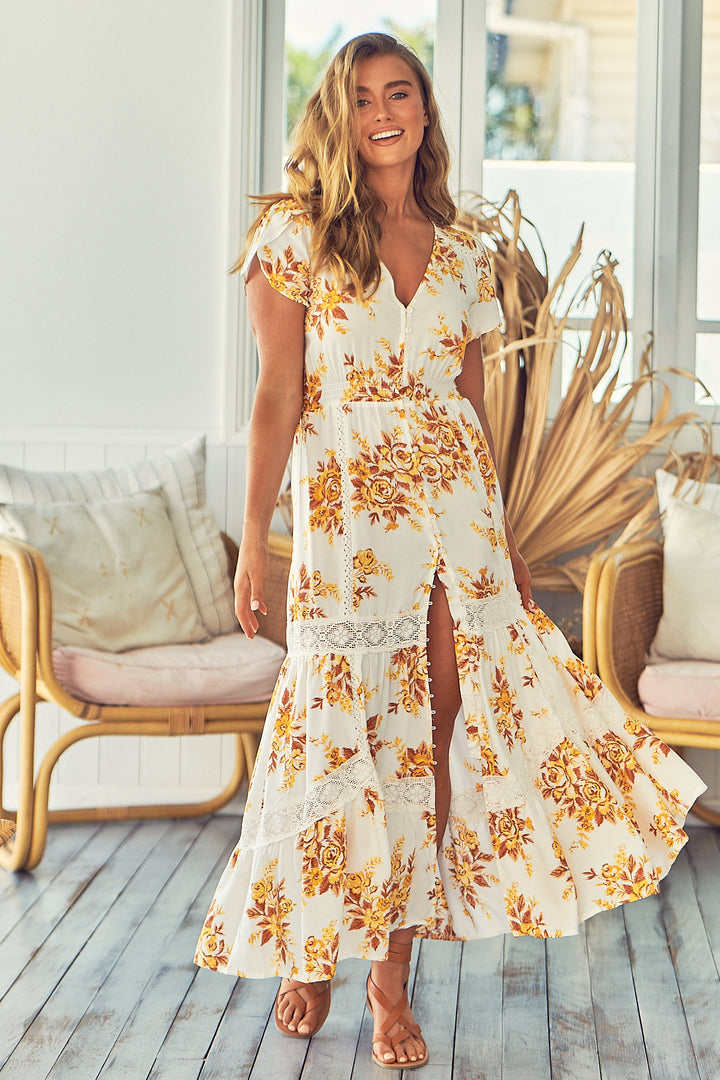 Magnolia Print Poppy Maxi