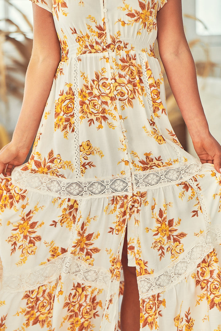 Magnolia Print Poppy Maxi