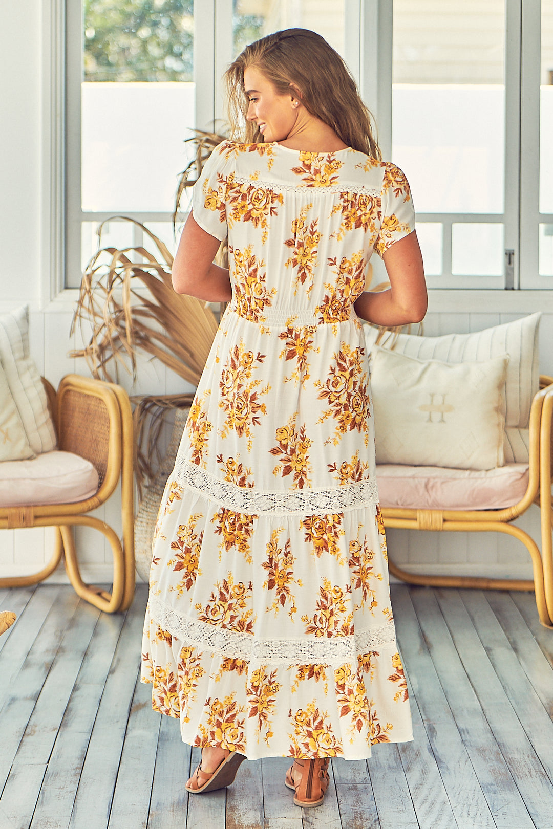 Magnolia Print Poppy Maxi