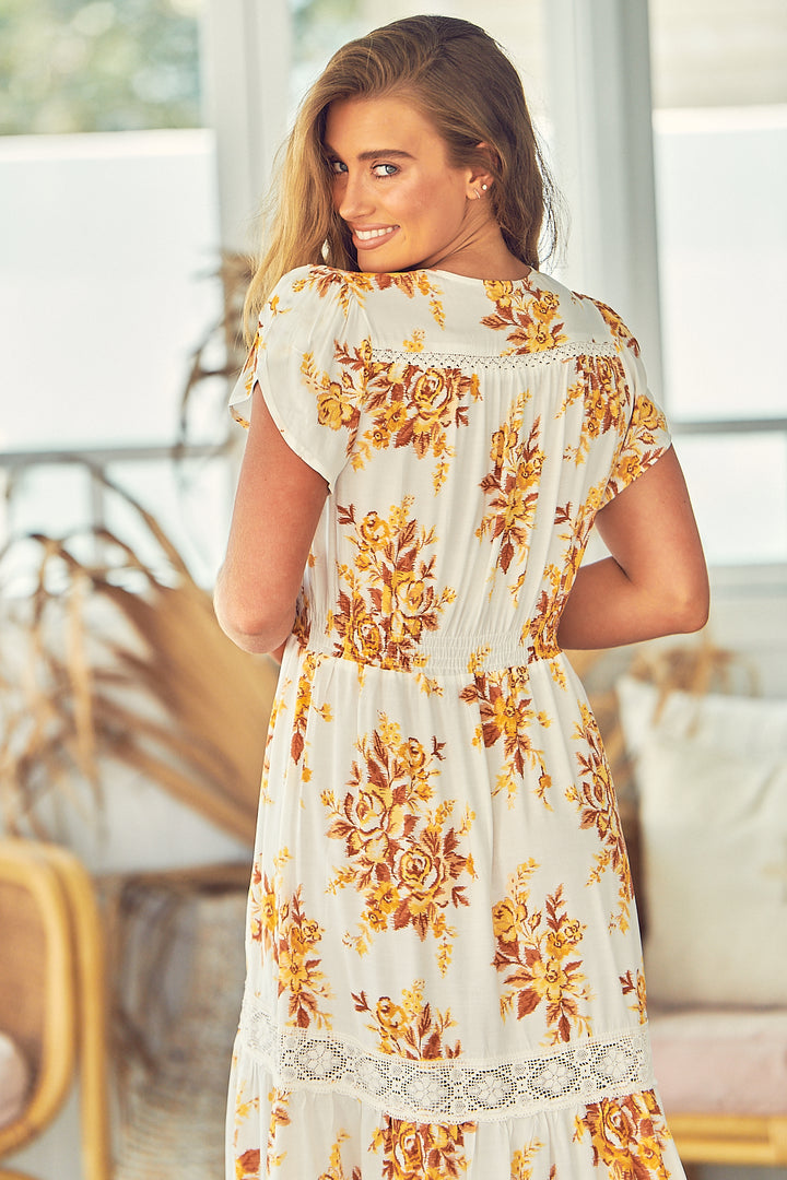 Magnolia Print Poppy Maxi