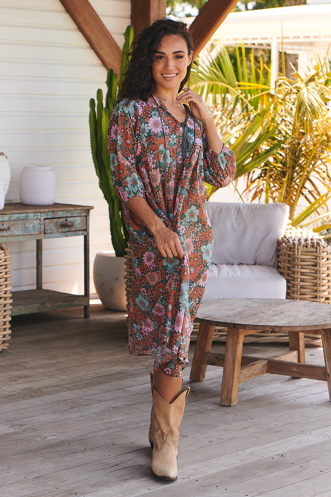 Garden of Dreams Print Penny Midi Dress