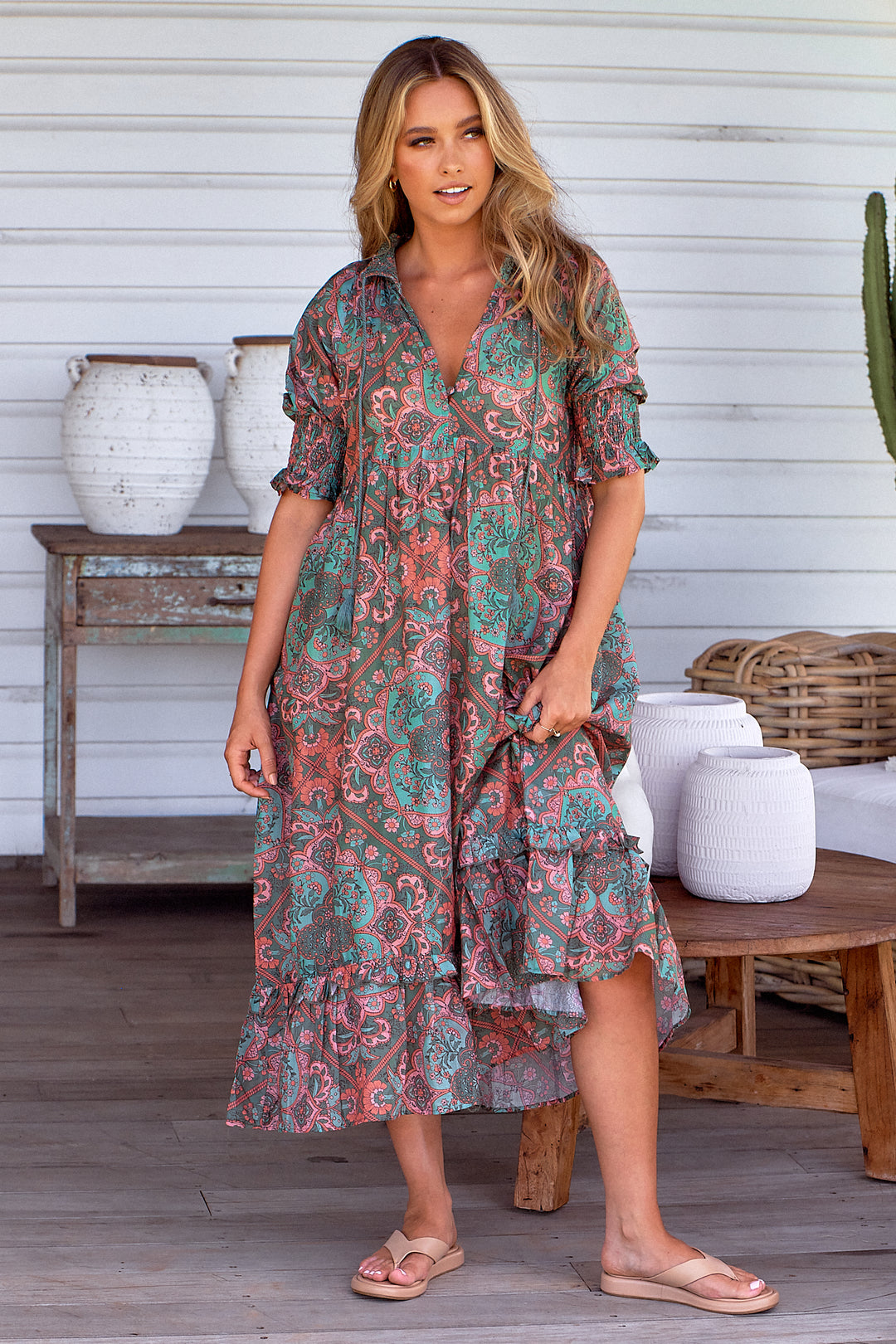 Cedar Print Kora Midi