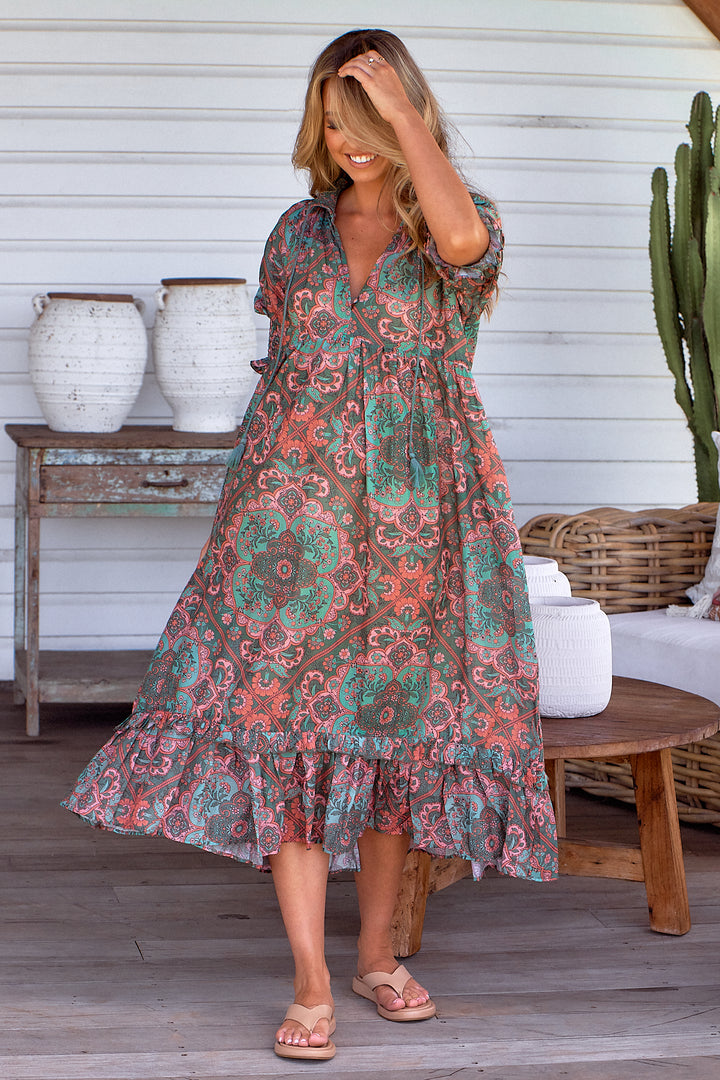 Cedar Print Kora Midi