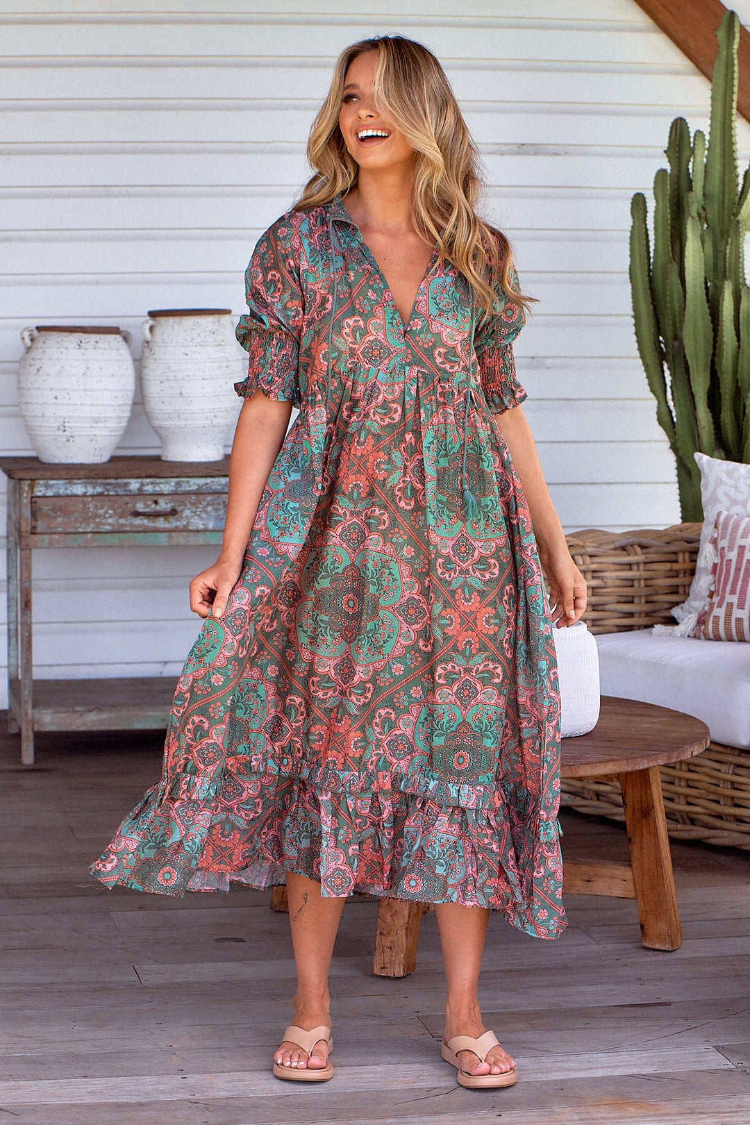 Cedar Print Kora Midi