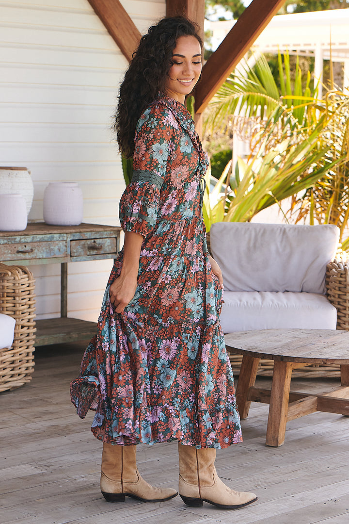 Garden of Dreams Print Tae Maxi Dress - Side angle