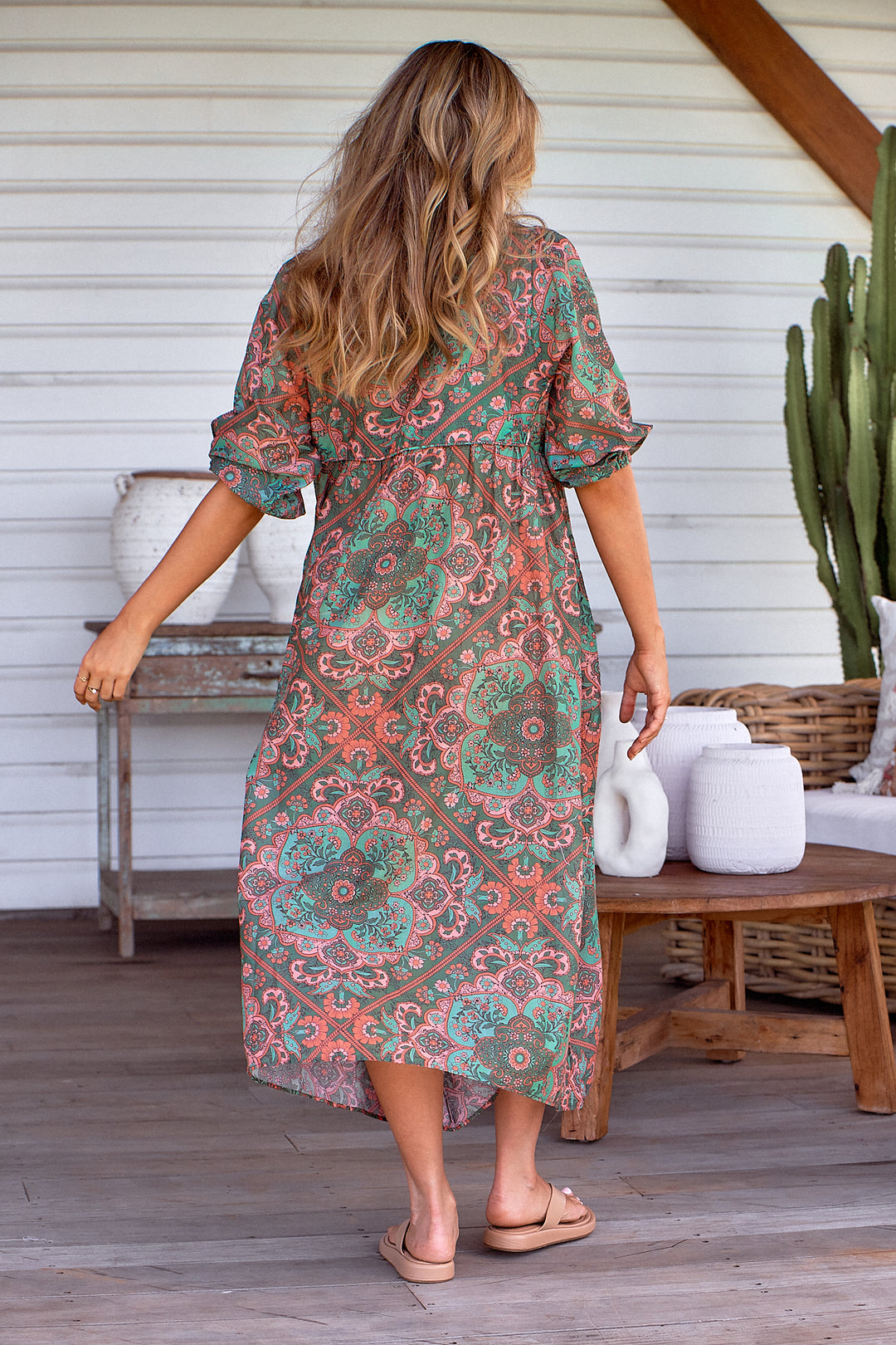 Cedar Print Penny Midi Dress