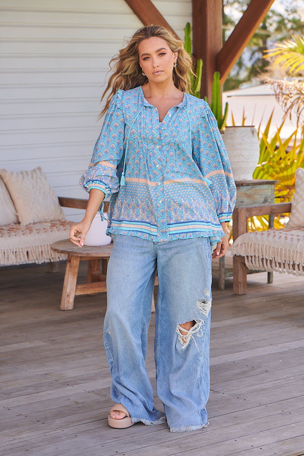 Sea Eden Print Aries Blouse - Alternative angle