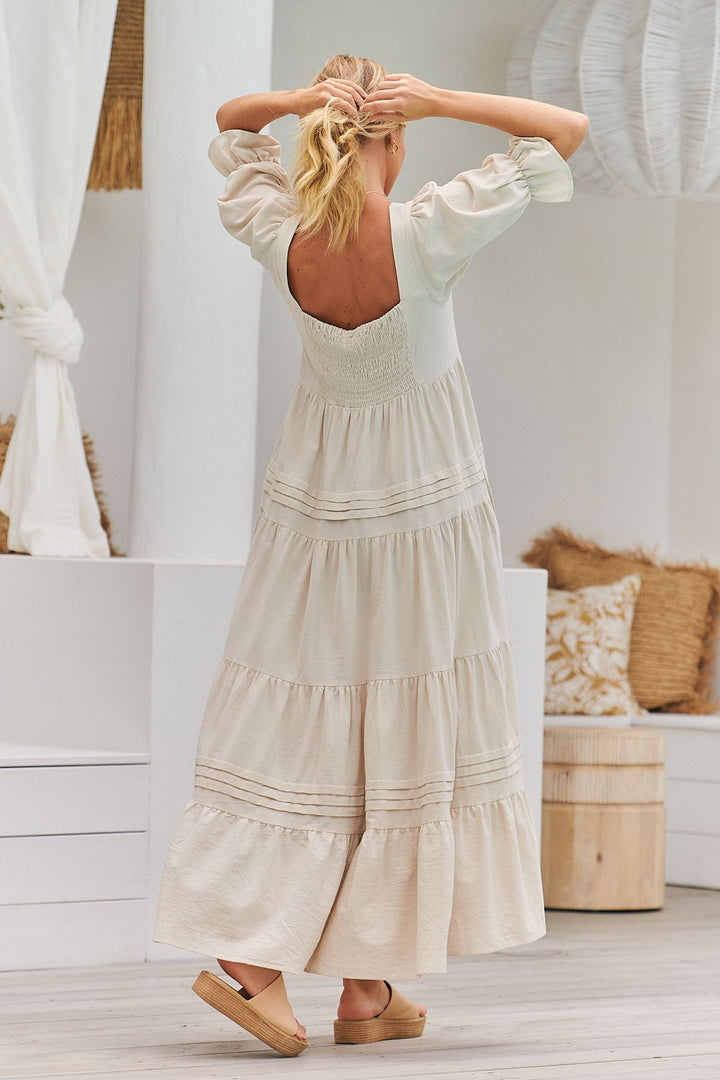 Natural Oatley print Gesele Maxi Dress