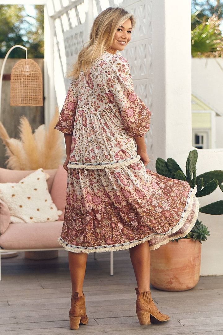 Jaase Flower Fields Print Palace Dress
