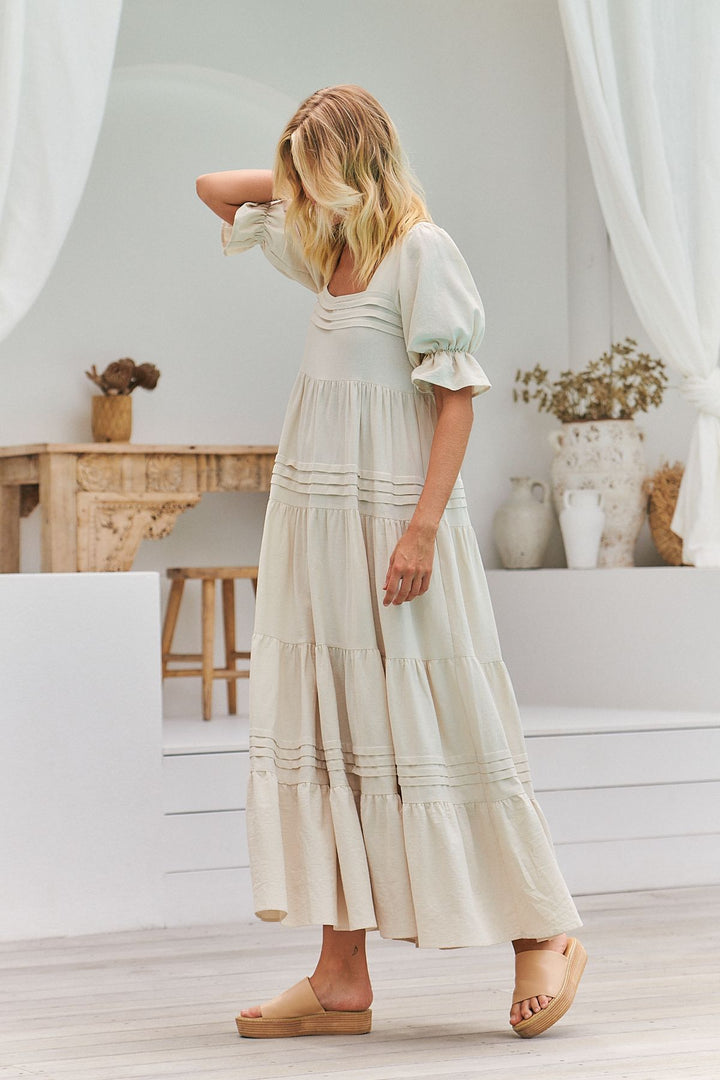 Natural Oatley print Gesele Maxi Dress