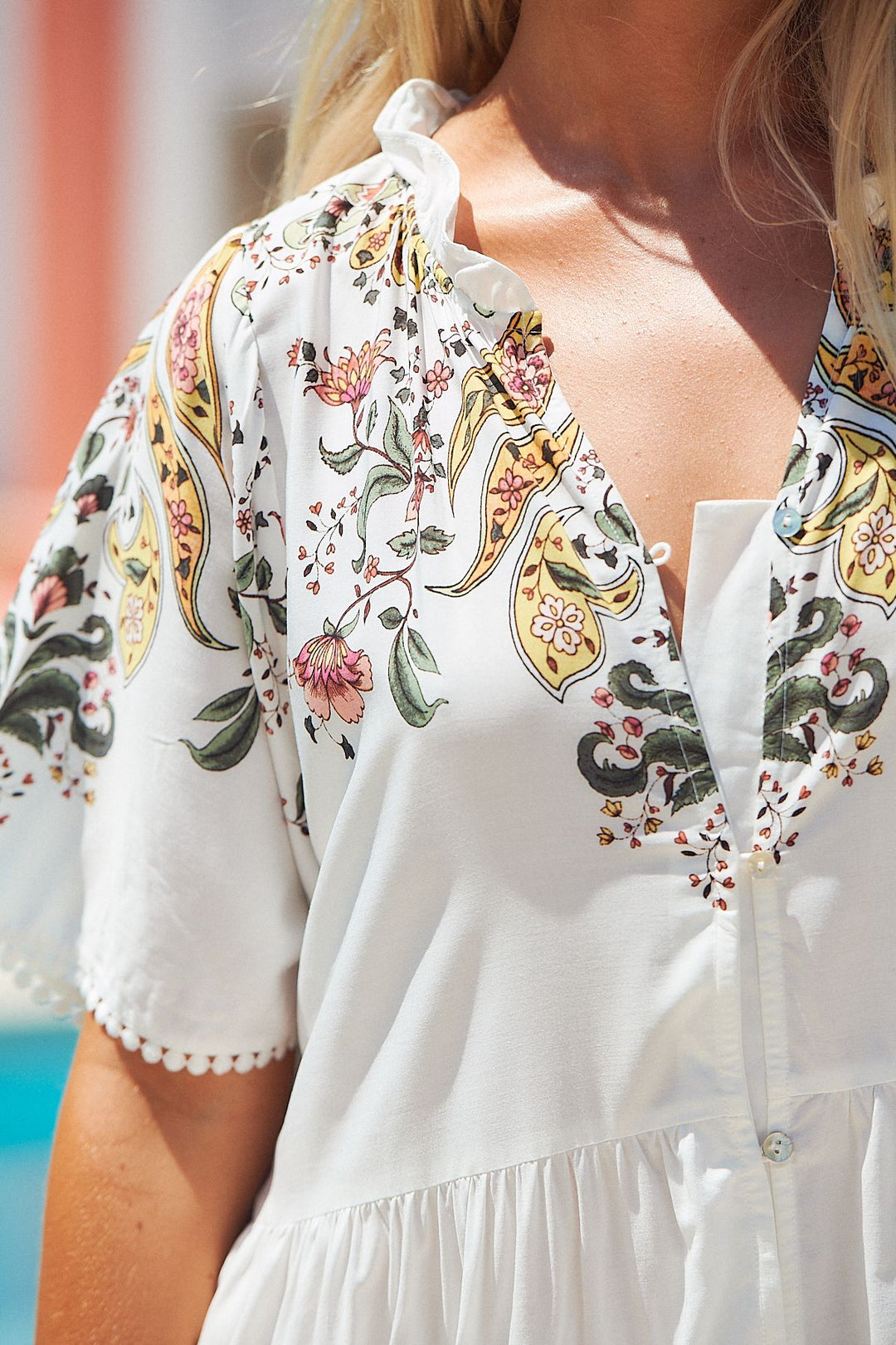 White Paris Print Valencia Maxi