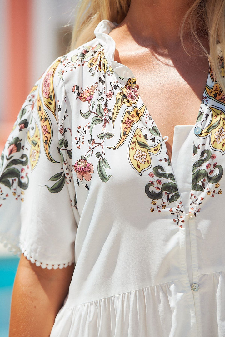 White Paris Print Valencia Maxi