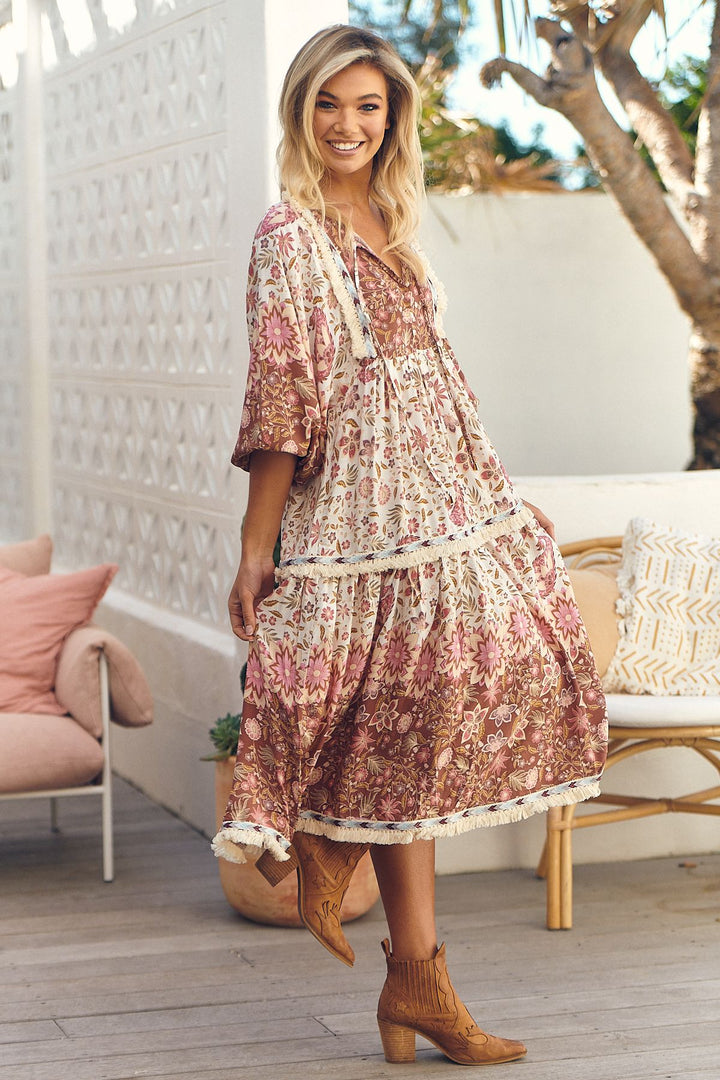 Jaase Flower Fields Print Palace Dress