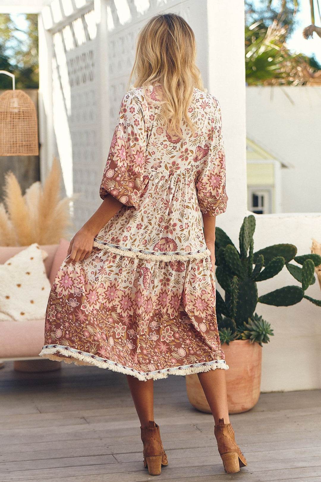 Jaase Flower Fields Print Palace Dress