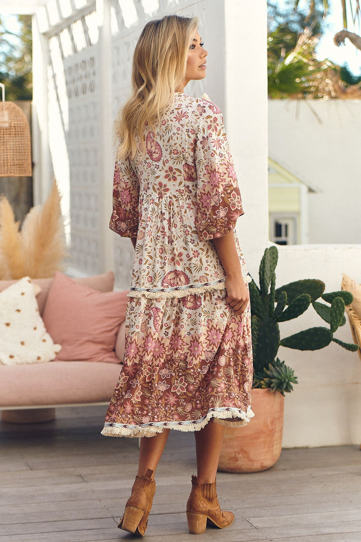 Jaase Flower Fields Print Palace Dress