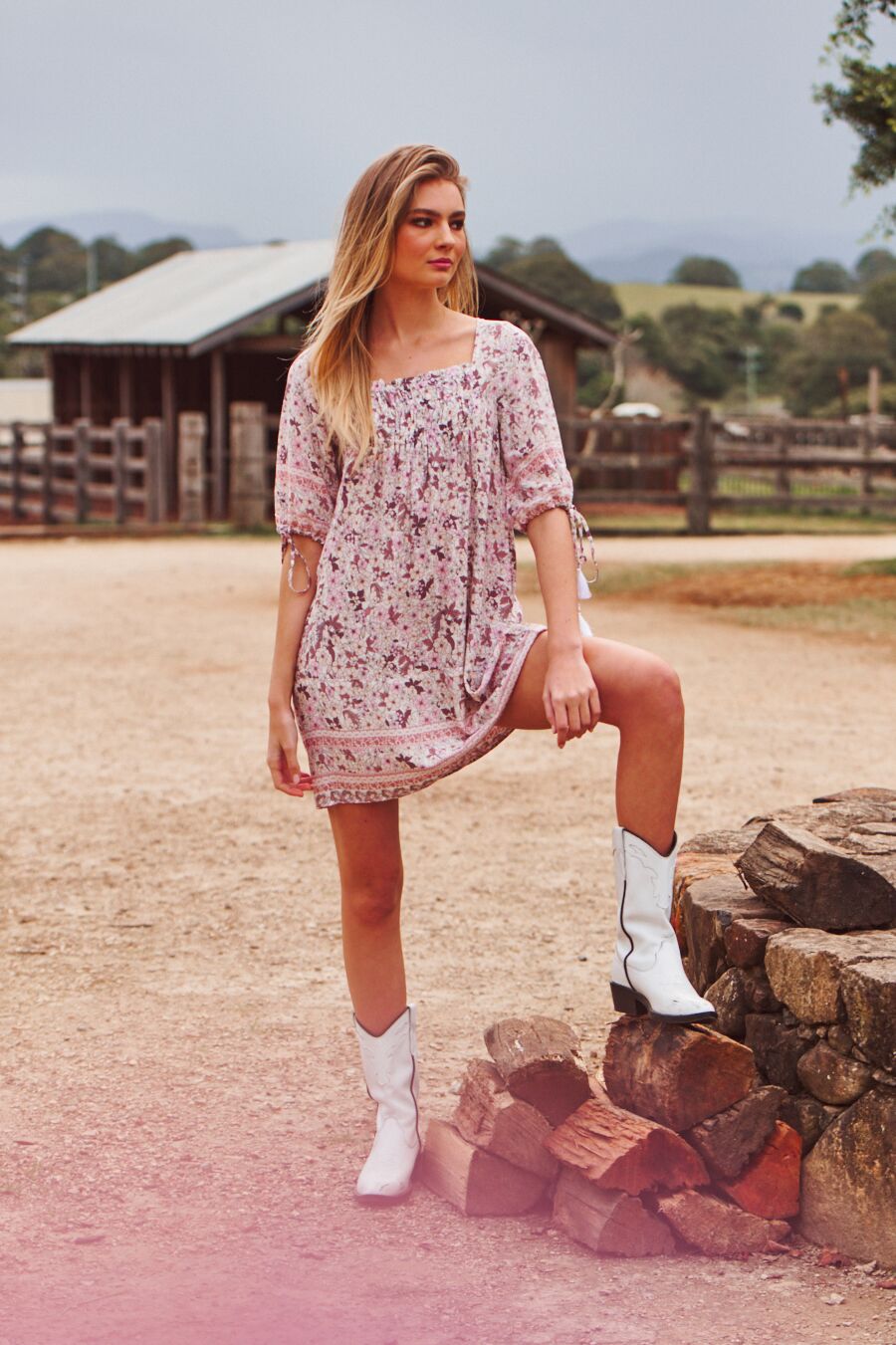 Shorelines Print Matteo Mini Dress