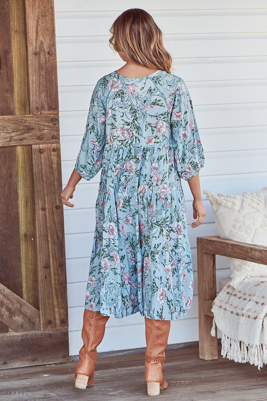 Gardenia Print Harris Midi Dress