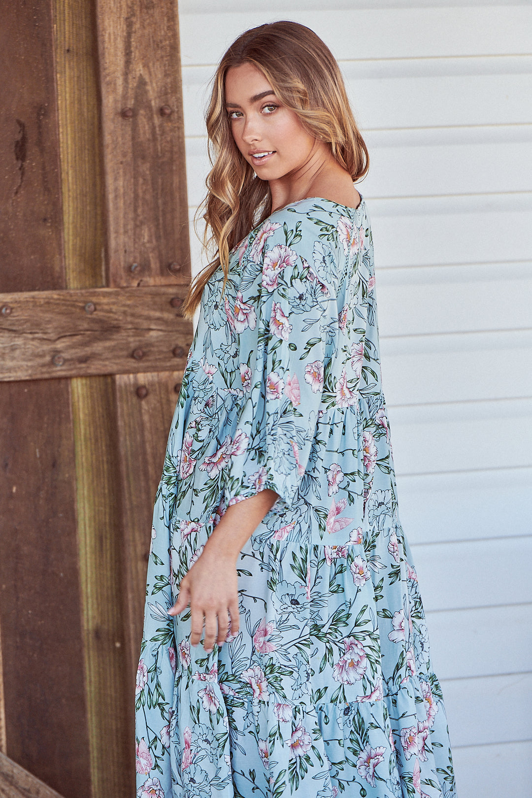 Gardenia Print Harris Midi Dress