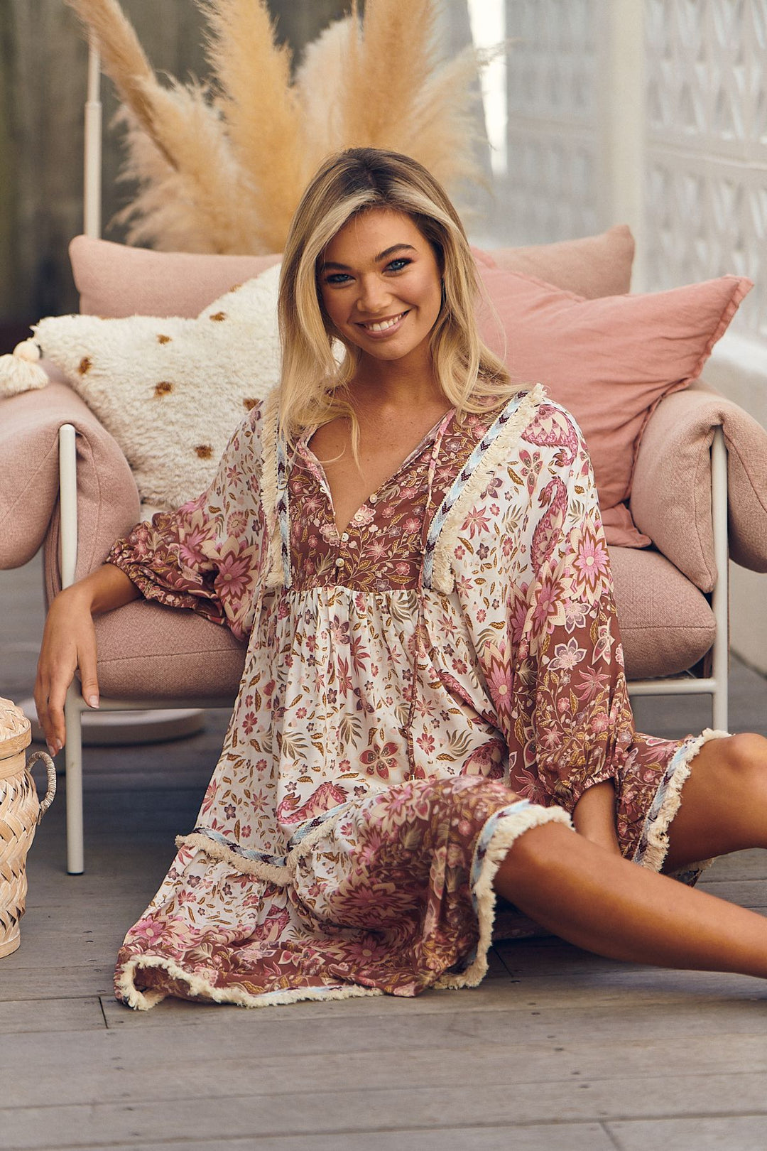 Jaase Flower Fields Print Palace Dress