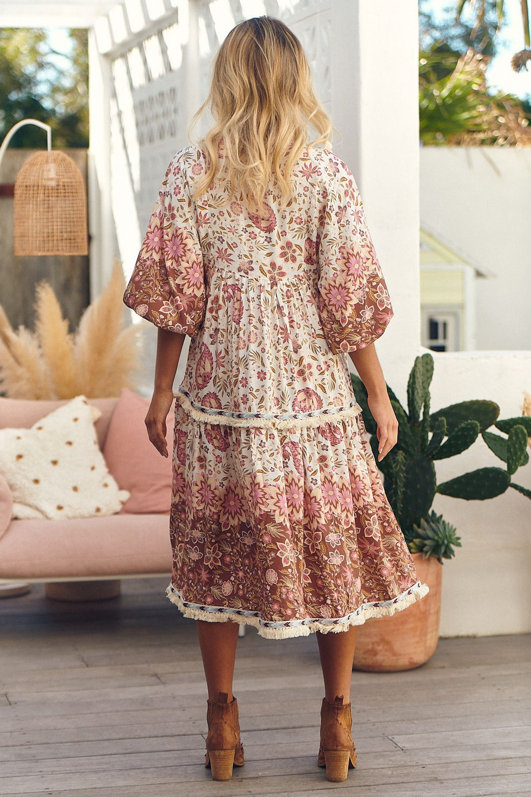 Jaase Flower Fields Print Palace Dress