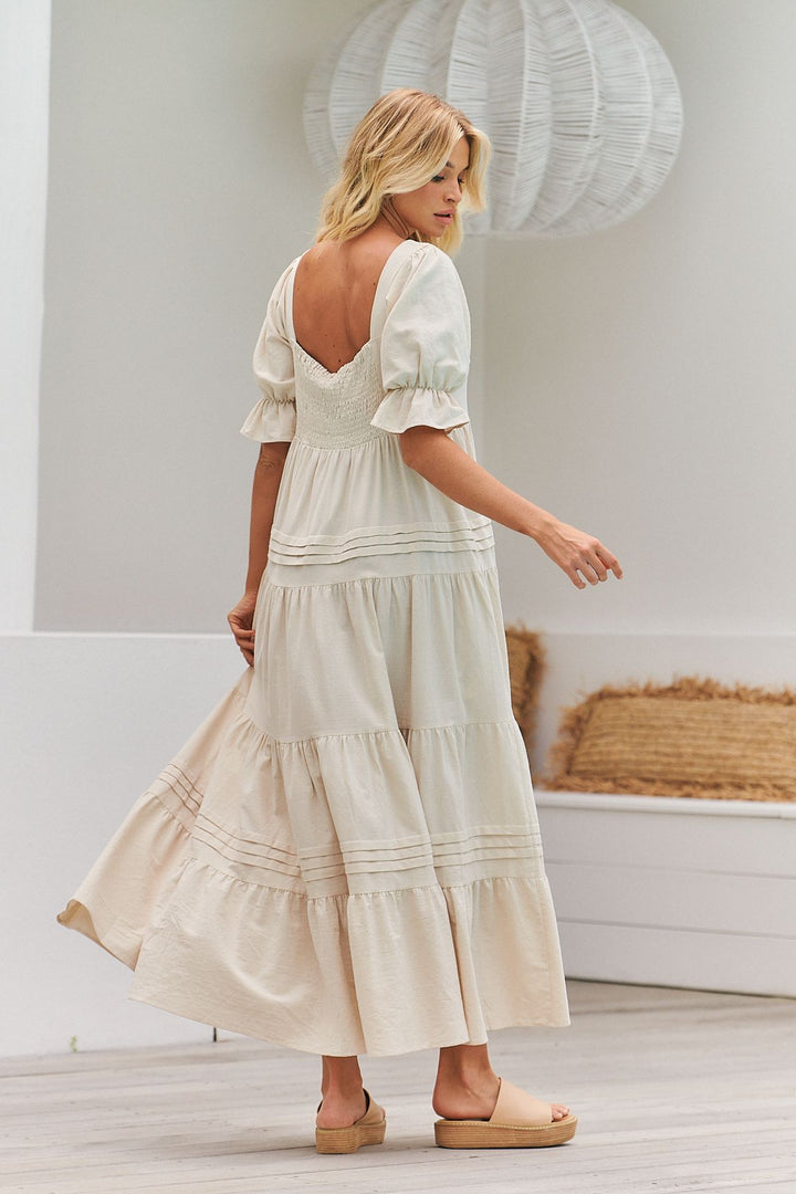 Natural Oatley print Gesele Maxi Dress